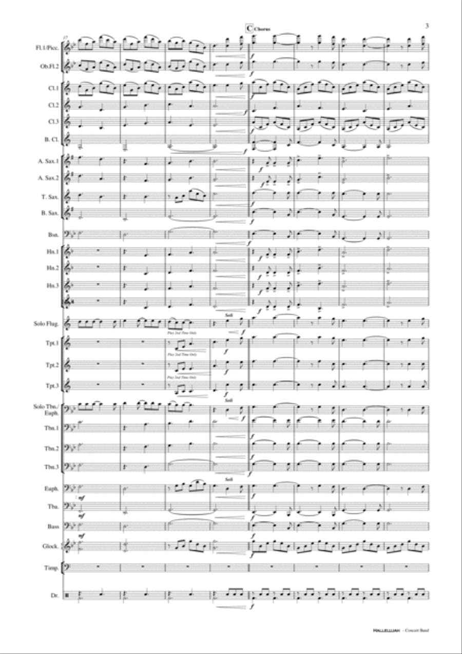 Hallelujah Concert Band scores gallery preview page 4