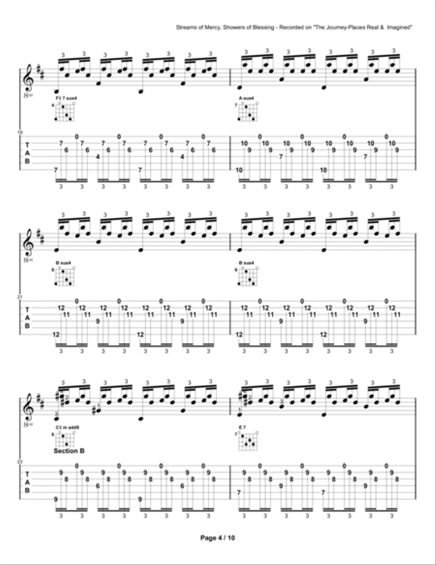 Streams of Mercy Shower of Blessing Acoustic Guitar scores gallery preview page 4