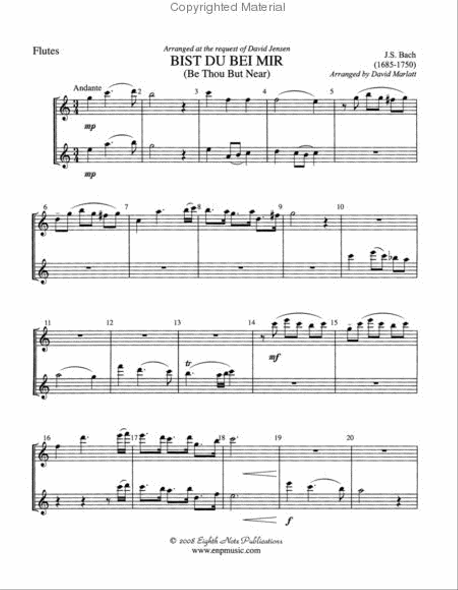 Bist du Bei Mir Flute Duet scores gallery preview page 3