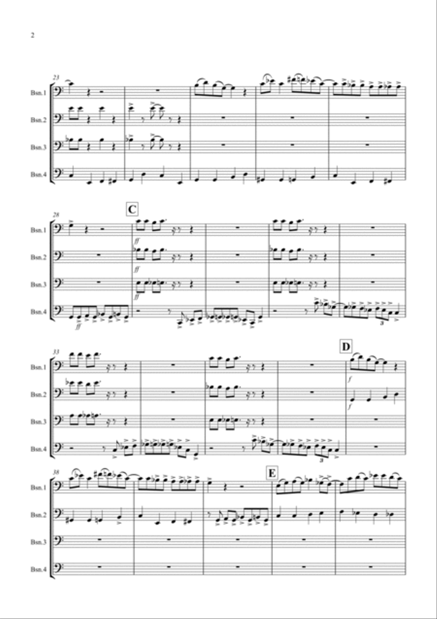 Blues City! for Bassoon Quartet Bassoon Quartet scores gallery preview page 2