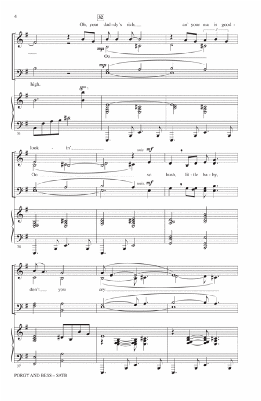 Porgy And Bess (Medley) 4-Part scores gallery preview page 3