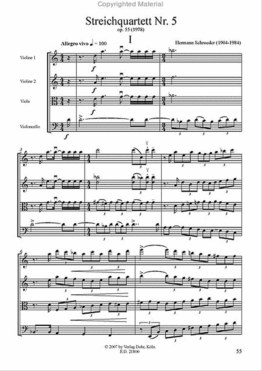 Streichquartette Nr. 4 und Nr. 5 String Quartet scores gallery preview page 4