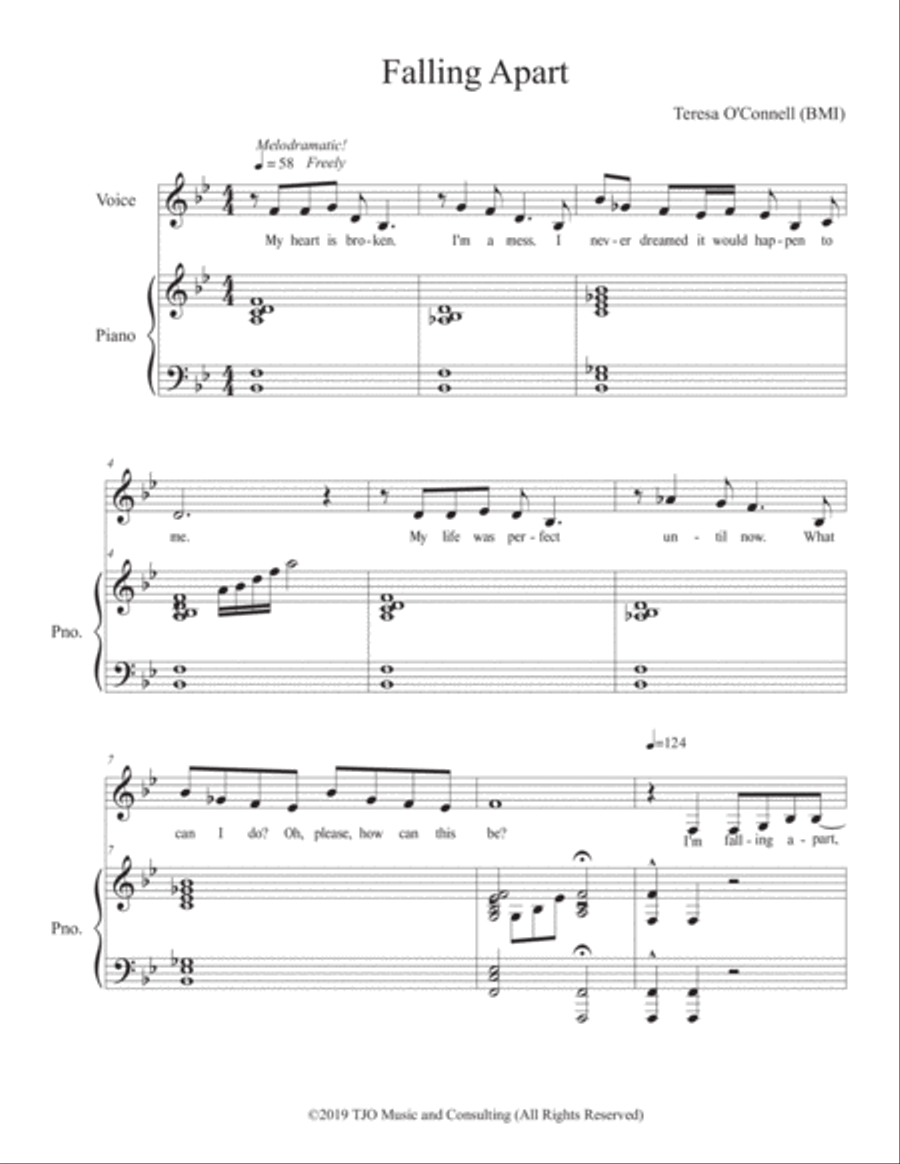 Falling Apart-A Cabaret Song Voice Solo scores gallery preview page 1