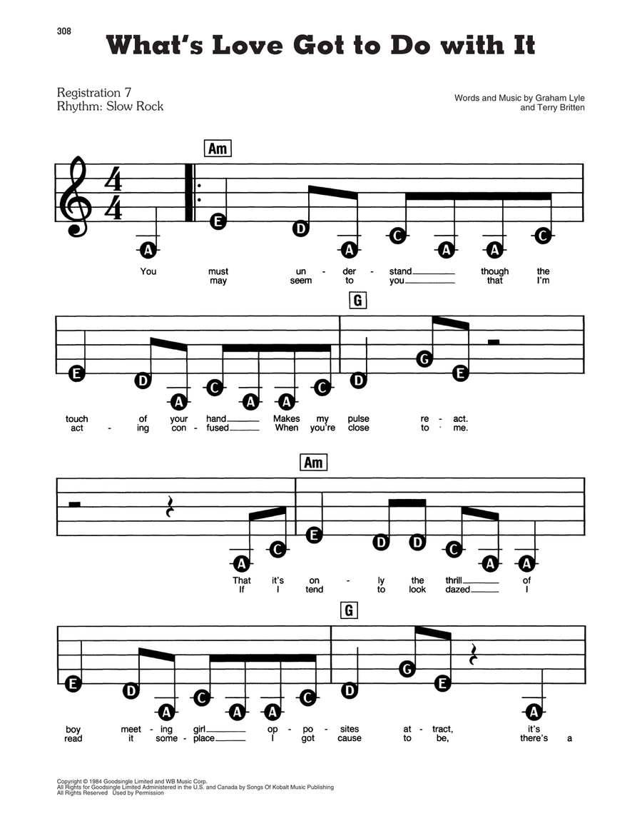 What's Love Got To Do With It Electronic Keyboard scores gallery preview page 1
