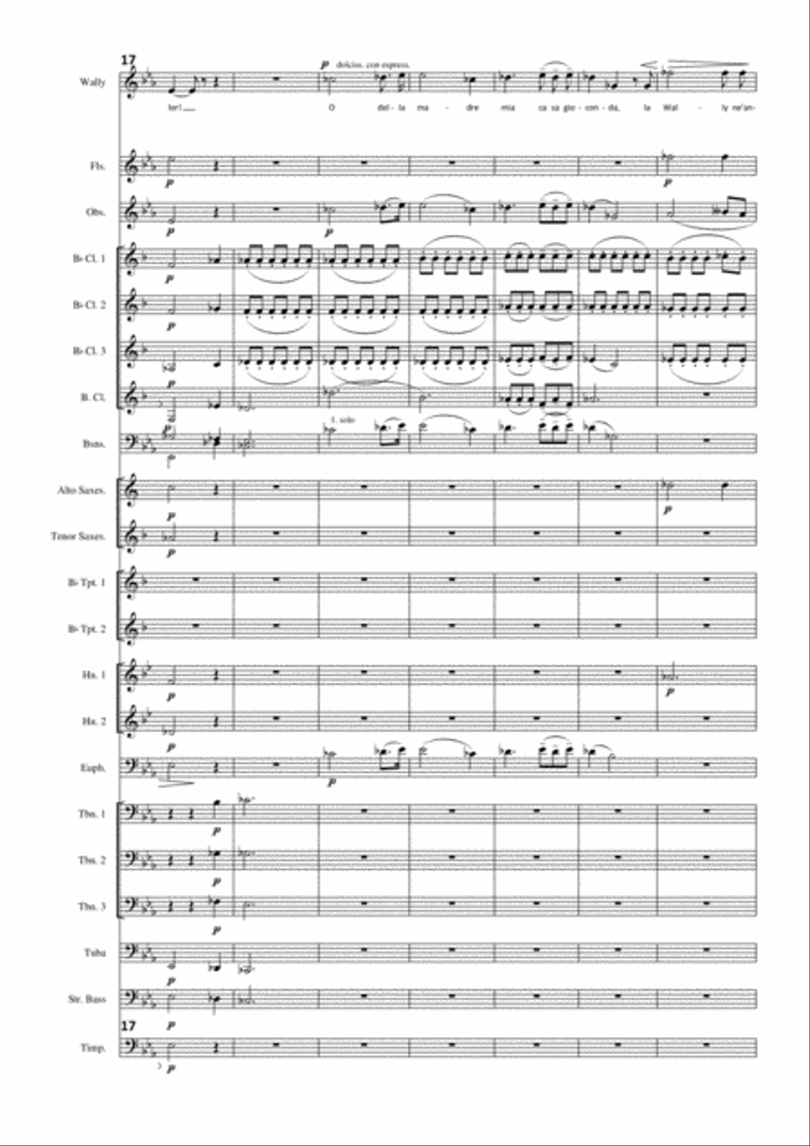 Ebben? Ne andrò lontana from 'La Wally' arranged for voice and concert band Concert Band scores gallery preview page 4