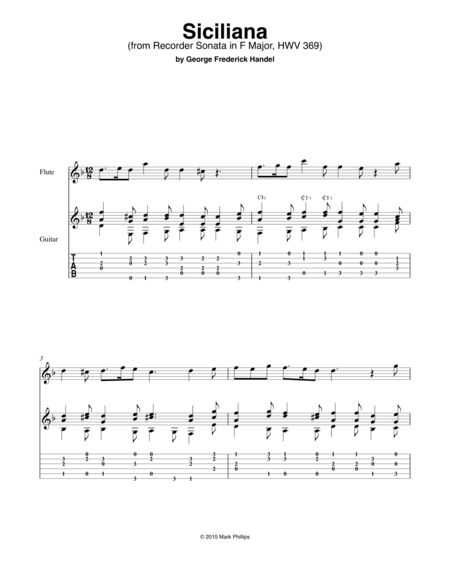 “Siciliana” from Recorder Sonata in F Major, HWV 369 image number null