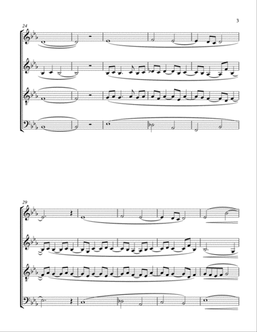 Madrigal for String Quartet (arranged for SATB Chorus) 4-Part scores gallery preview page 3