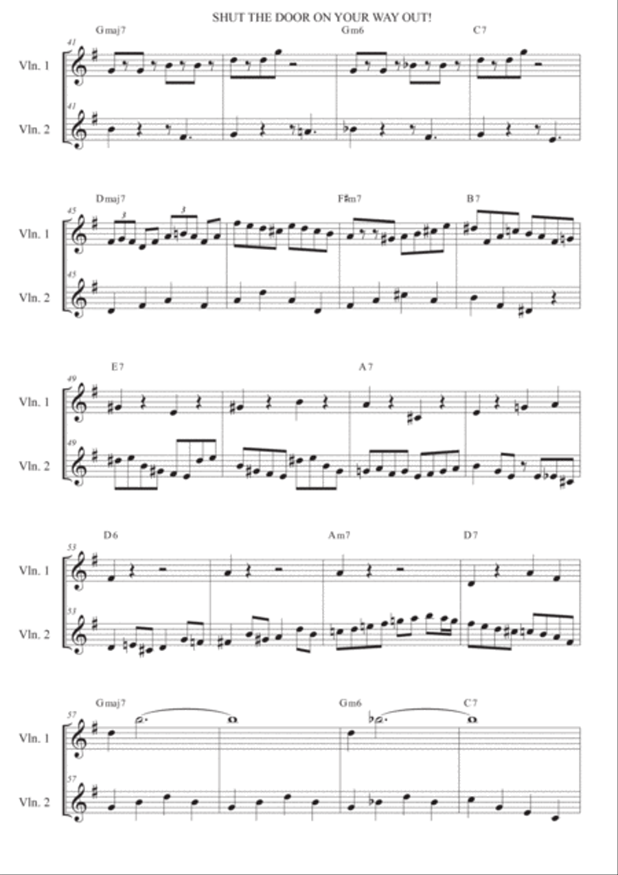 Jazz violin duets - 5 dixieland jazzy duets for violin String Duet scores gallery preview page 5