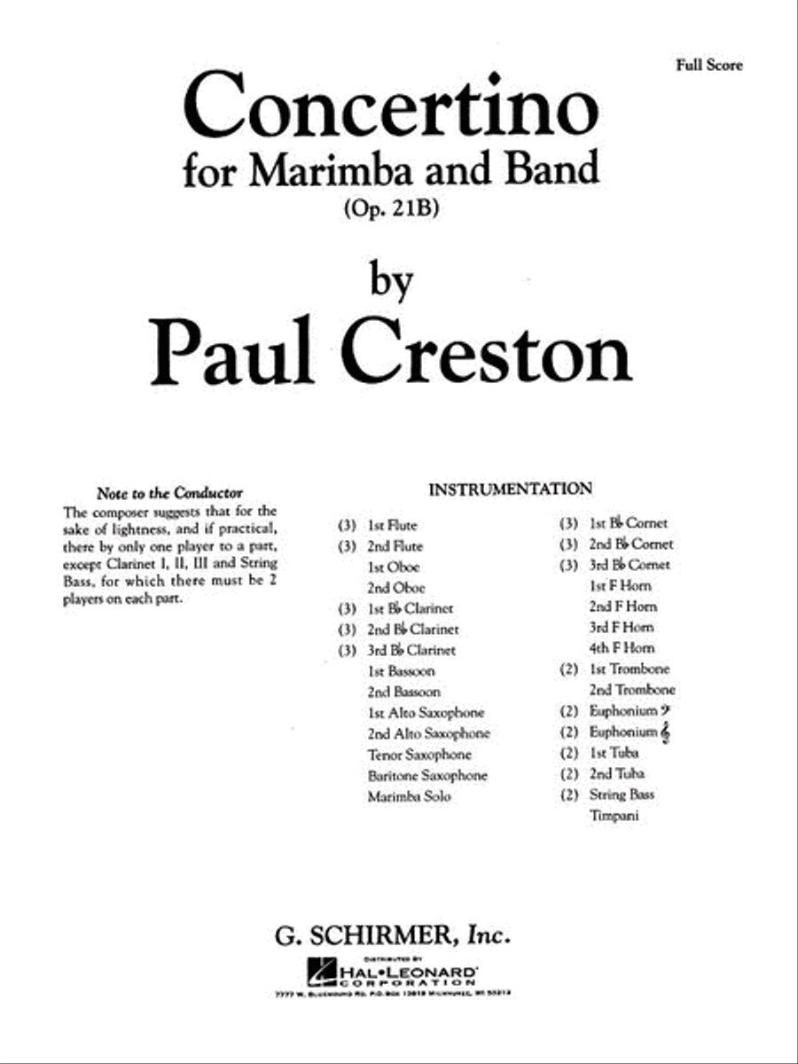 Concertino Marimba Op21b Score Orchestra scores gallery preview page 1