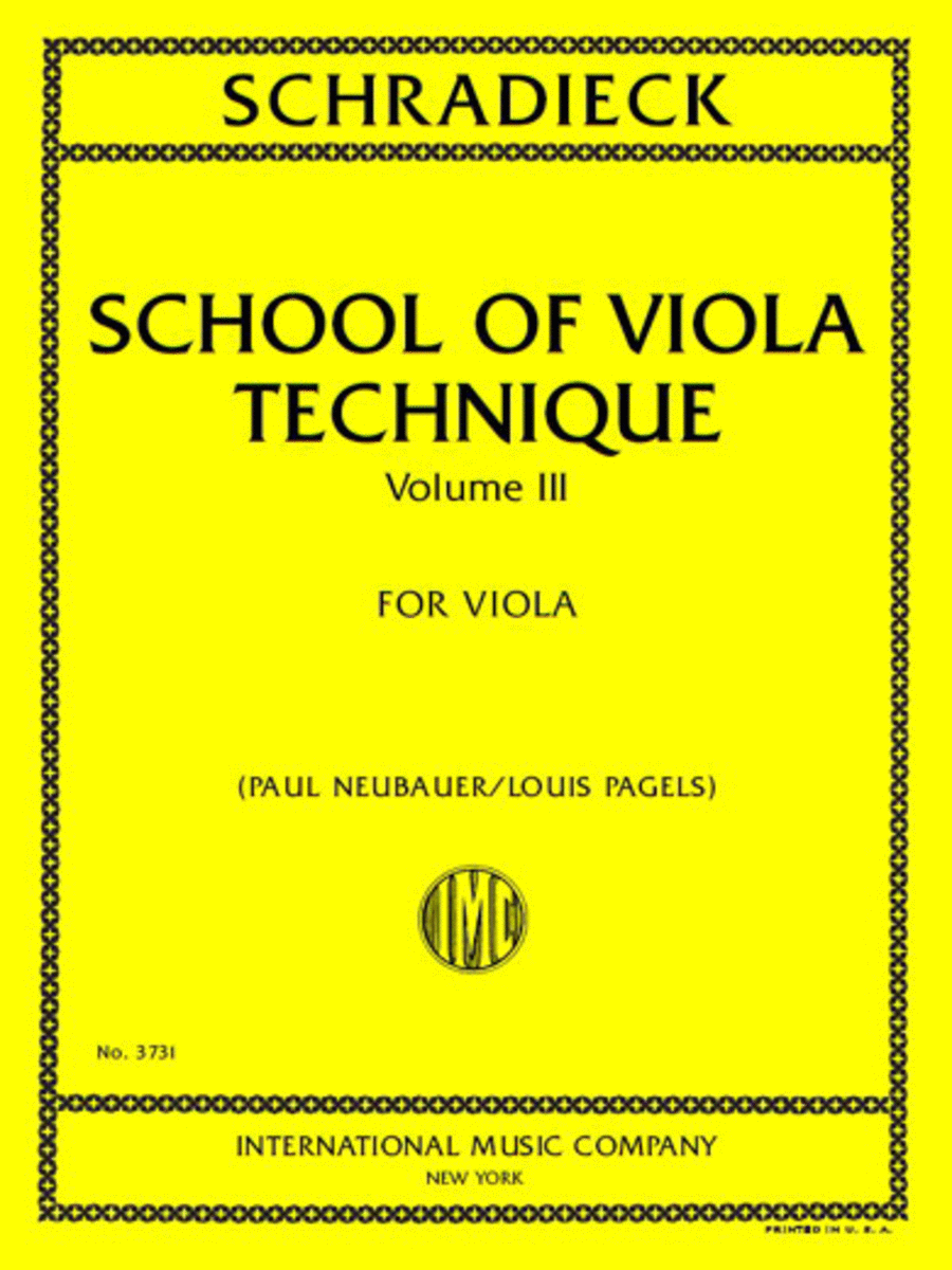 School of Viola Technique, Volume III