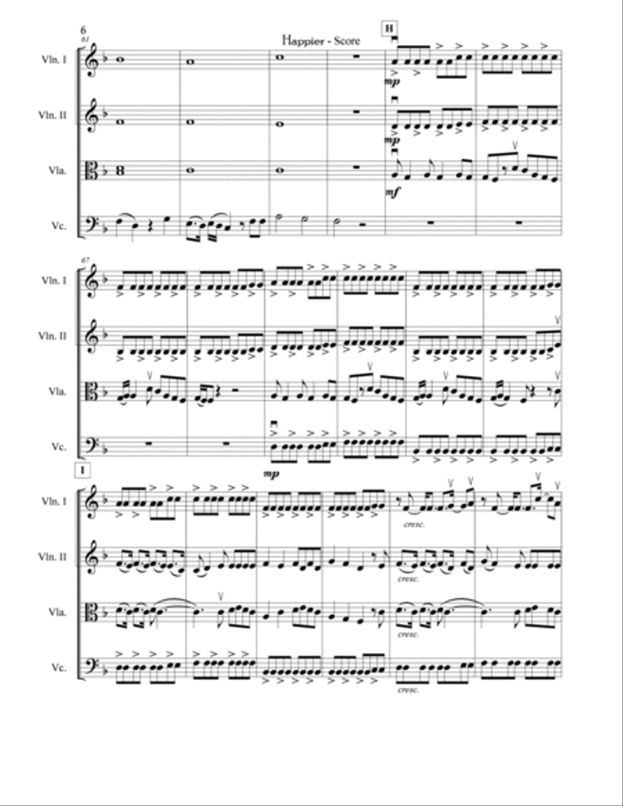Happier Happier String Quartet scores gallery preview page 6