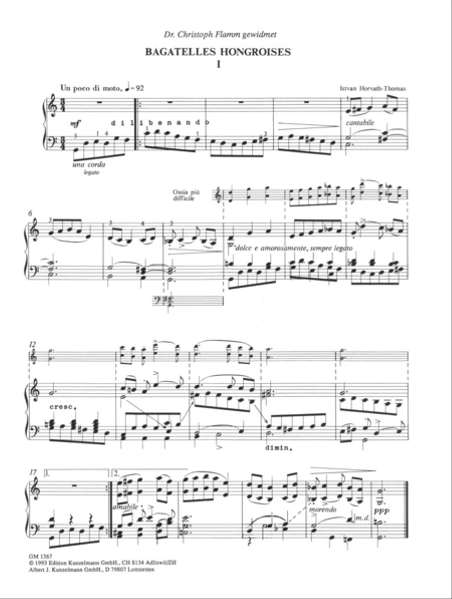 Bagatelles hongroises Piano Solo scores gallery preview page 2