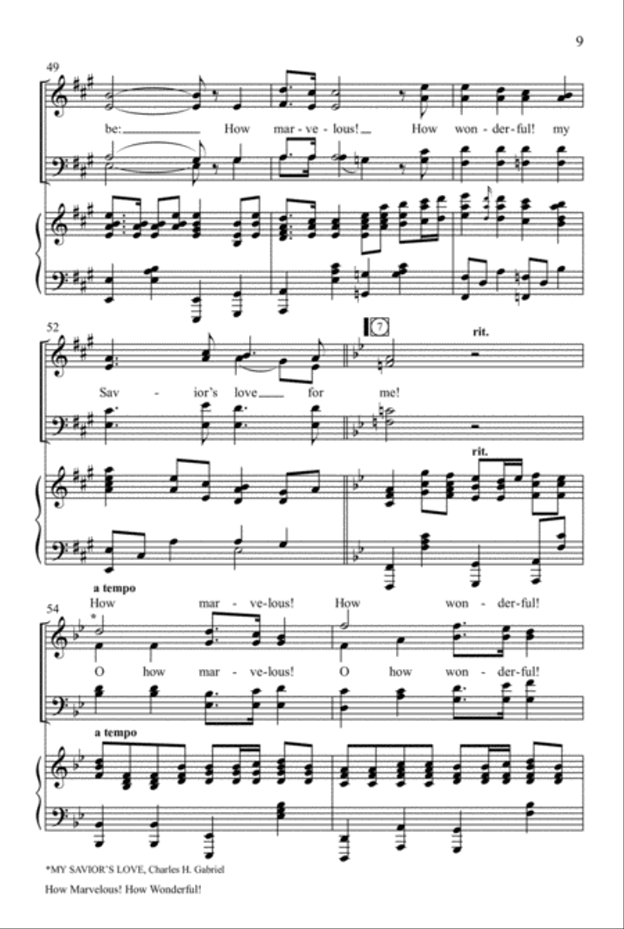 How Marvelous! How Wonderful! (I Stand Amazed) 4-Part scores gallery preview page 10