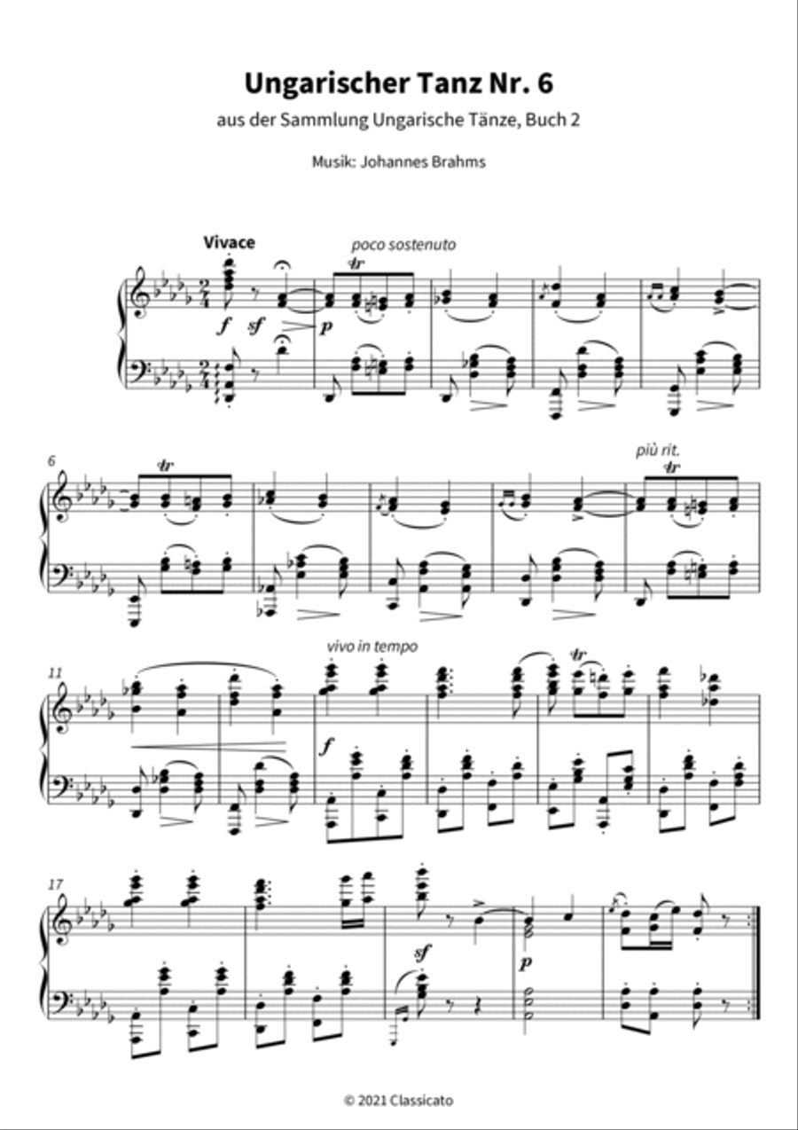 Ungarischer Tanz Nr. 6 Ungarischer Tanz Nr. 6 Piano scores gallery preview page 3