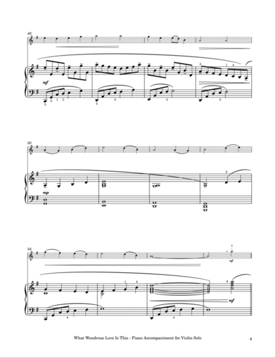 What Wondrous Love Is This - Violin Solo with Piano Accompaniment Violin Solo scores gallery preview page 5
