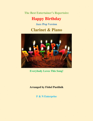 Book cover for "Happy Birthday" for Clarinet and Piano-Jazz/Pop Version