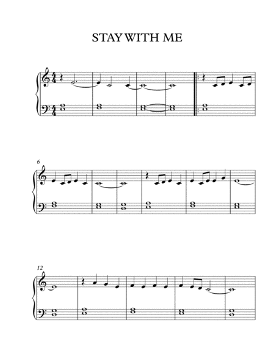 Stay With Me Easy Piano scores gallery preview page 1