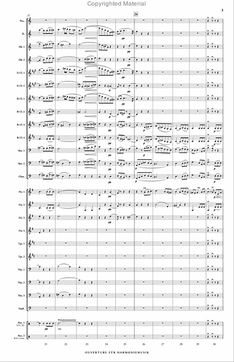Ouverture fur Harmoniemusik (score & parts) B-Flat Clarinet scores gallery preview page 4