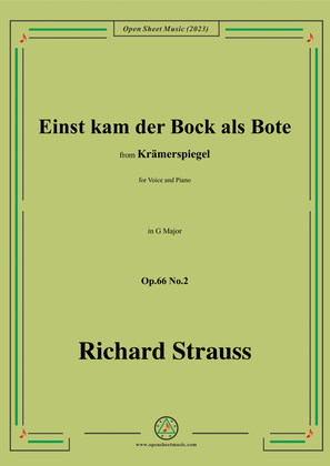Book cover for Richard Strauss-Einst kam der Bock als Bote,in G Major,Op.66 No.2