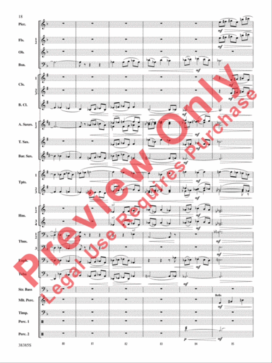 Fantasia on the Alleluia Hymn Concert Band scores gallery preview page 19