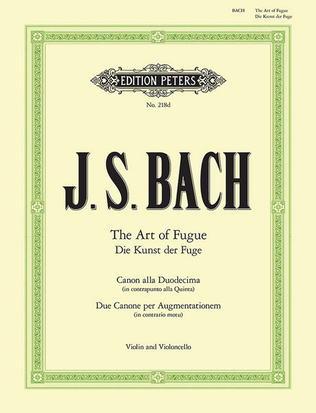 Book cover for 2 Canons from The Art of Fugue (Arranged for Violin and Cello)