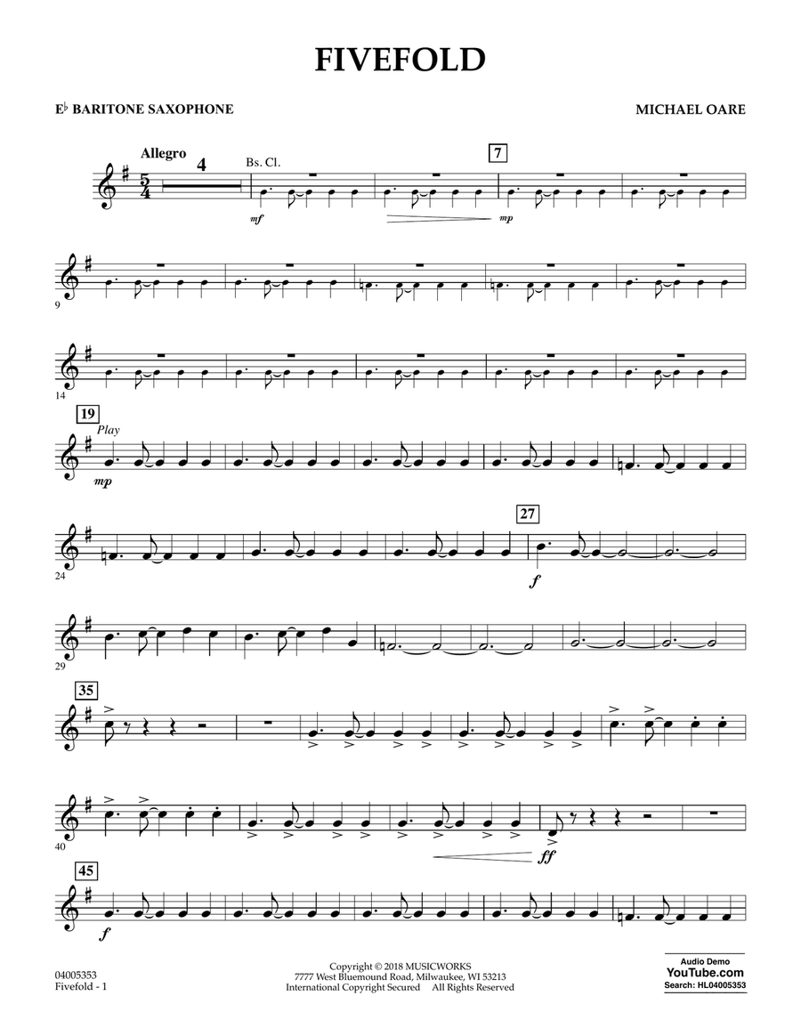 Fivefold - Eb Baritone Saxophone