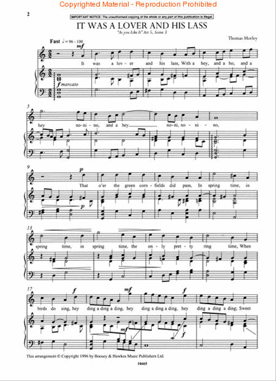 Shakespeare Song Album Voice Solo scores gallery preview page 2