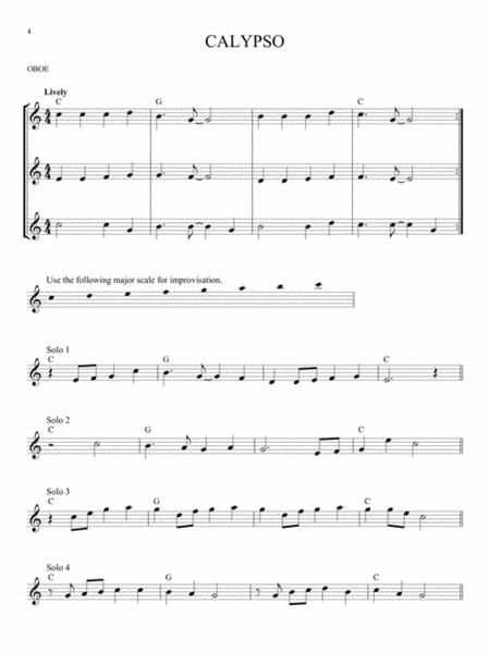 Easy Improvisation by Various Oboe Solo - Sheet Music