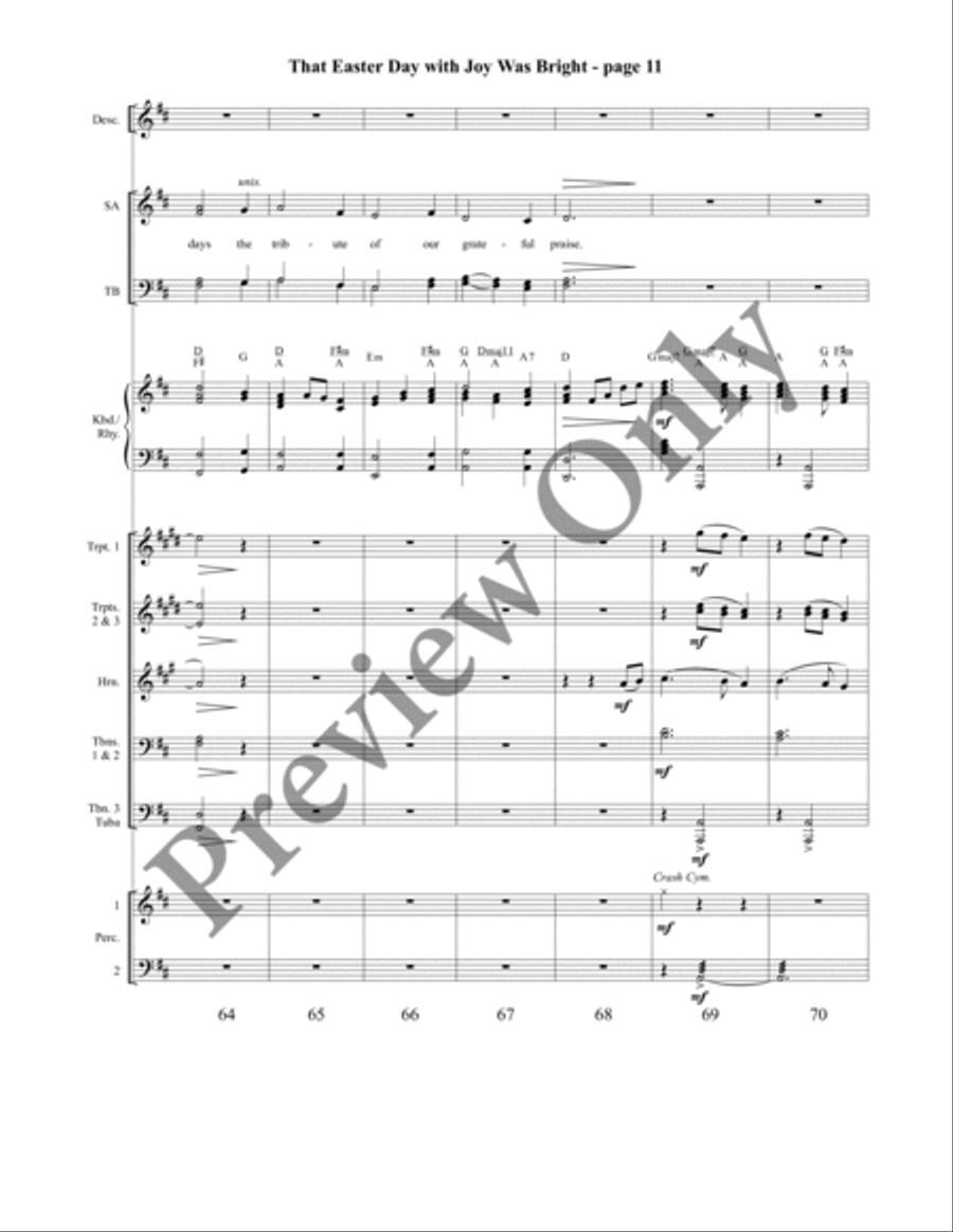 That Easter Day with Joy Was Bright (Orchestration) 4-Part scores gallery preview page 12