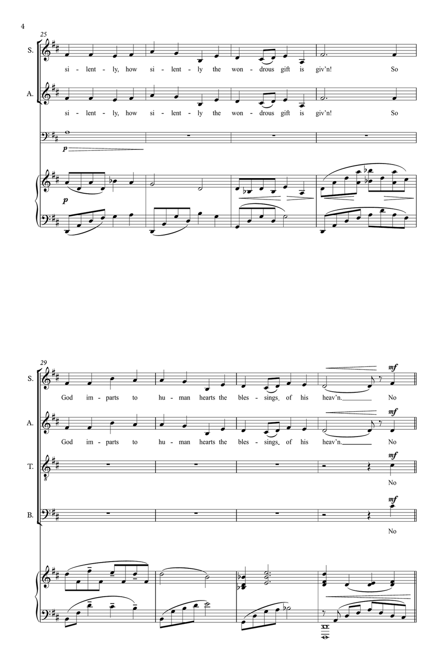 O Little Town of Bethlehem Divisi scores gallery preview page 4