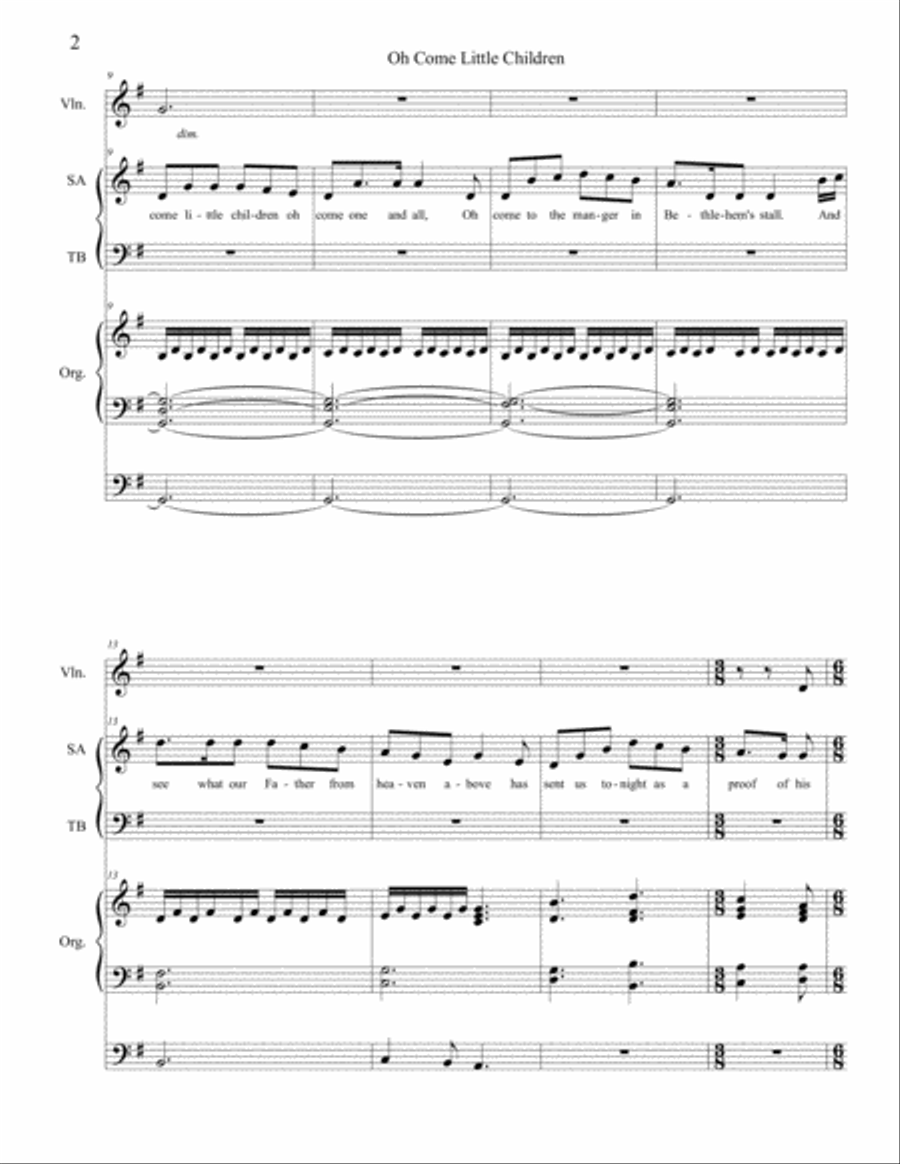 Oh Come Little Children Oh Come Little Children 4-Part scores gallery preview page 2
