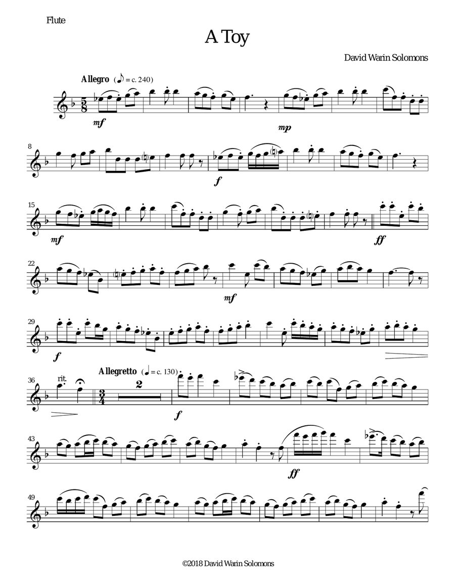 A Toy for wind trio (flute, oboe, bassoon) Woodwind Trio scores gallery preview page 6