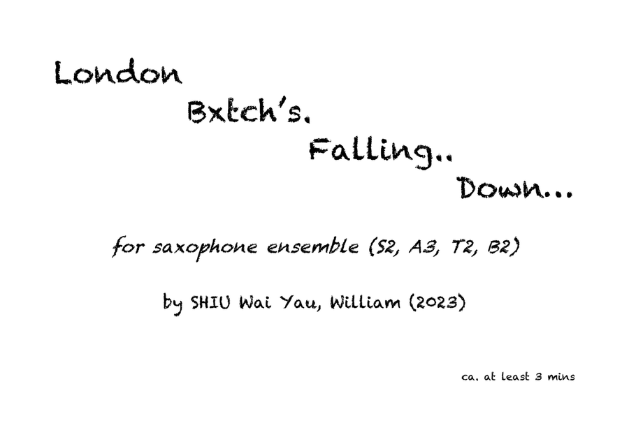 London Bxtch's Falling Down Woodwind Ensemble scores gallery preview page 1