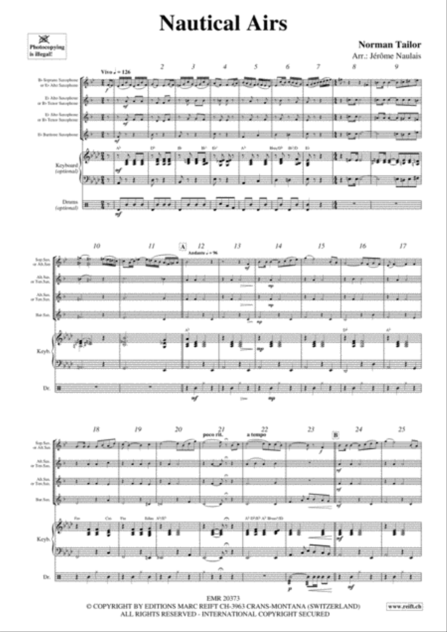 Nautical Airs Saxophone Quartet scores gallery preview page 3