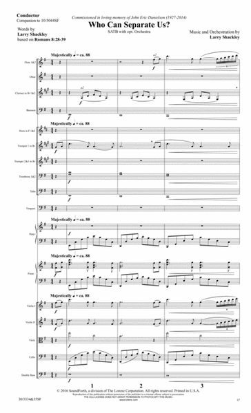 Who Can Separate Us? - Orchestral Score and Parts