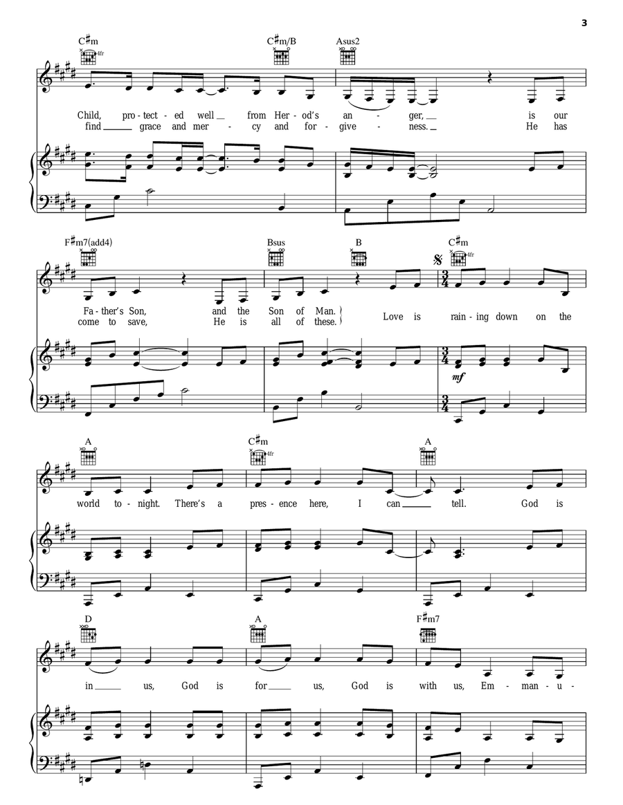 God Is With Us Piano, Vocal, Guitar scores gallery preview page 3