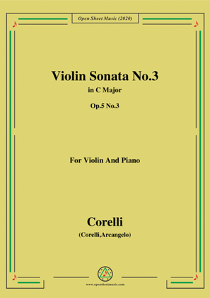 Book cover for Corelli-Violin Sonata No.3 in C Major,Op.5 No.3,for Vioin&Piano