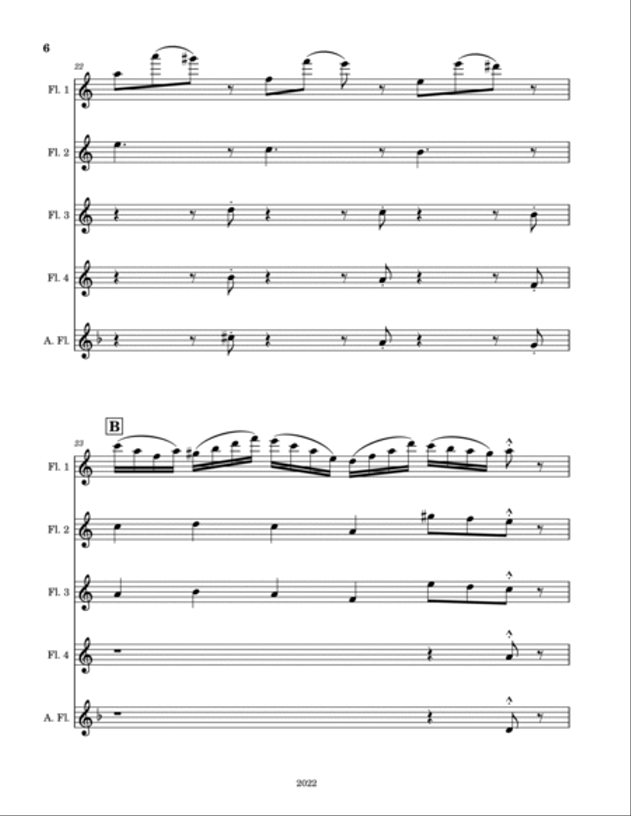 Flute Quintet No. 6302 Woodwind Quintet scores gallery preview page 6