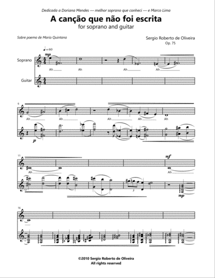 A cancao que nao foi escrita Classical Guitar scores gallery preview page 4