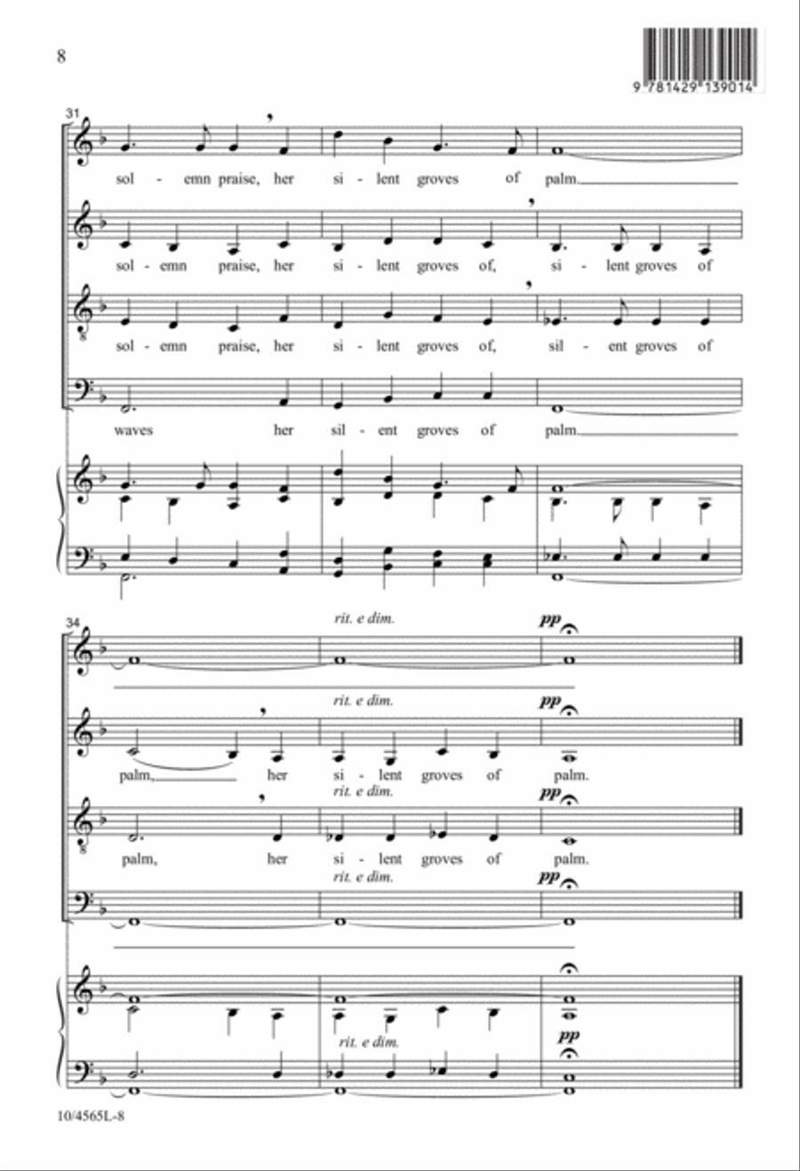 Calm on the Listening Ear of Night A Cappella scores gallery preview page 9