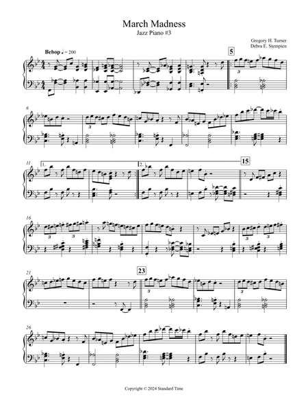 March Madness Piano Solo (Jazz Piano #3) for Intermediate Jazz Instruction image number null