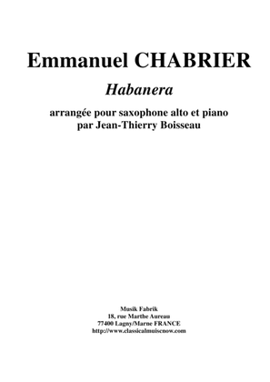 Emmanuel Chabrier: Habanera arranged for alto saxophone and piano