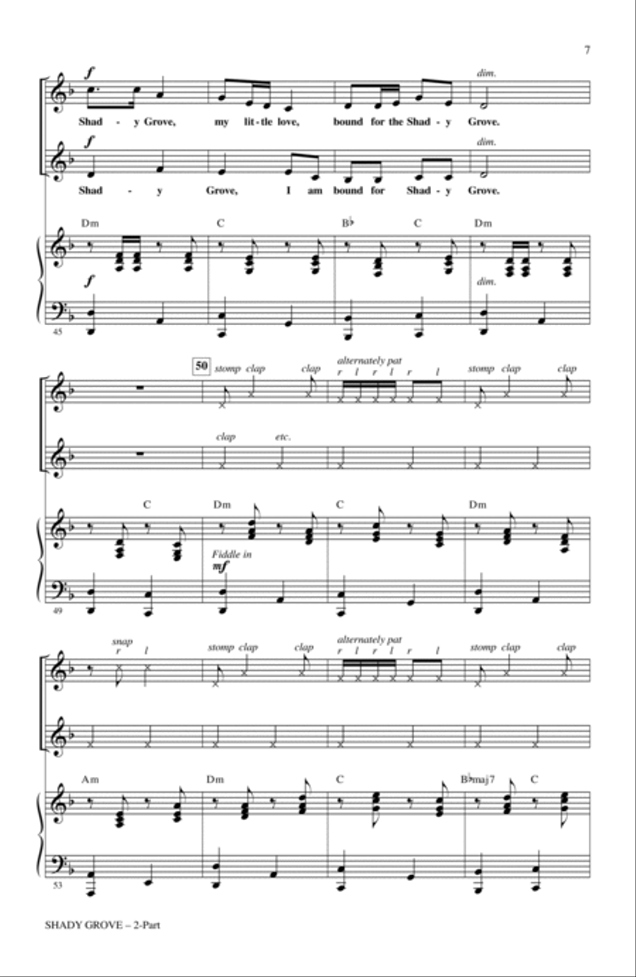 Shady Grove (arr. Cristi Cary Miller) 2-Part scores gallery preview page 5