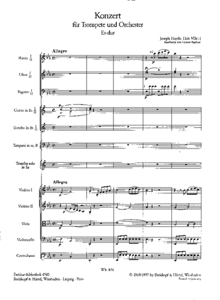 Trumpet Concerto in E flat major Hob VIIe:1