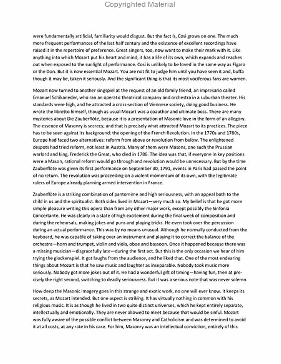 Mozart: A Life Collection / Songbook scores gallery preview page 12