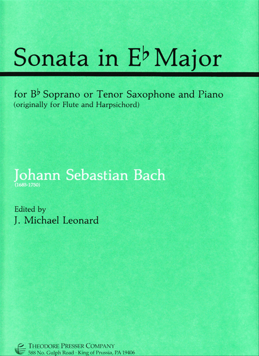 Sonata In Eb Major by Johann Sebastian Bach Chamber Music - Sheet Music