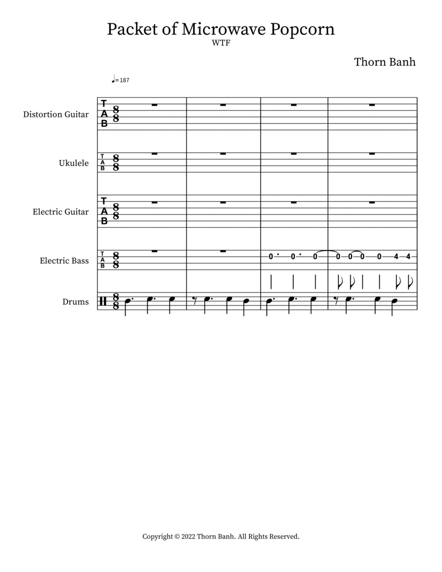 Packet of Microwave Popcorn Small Ensemble scores gallery preview page 1