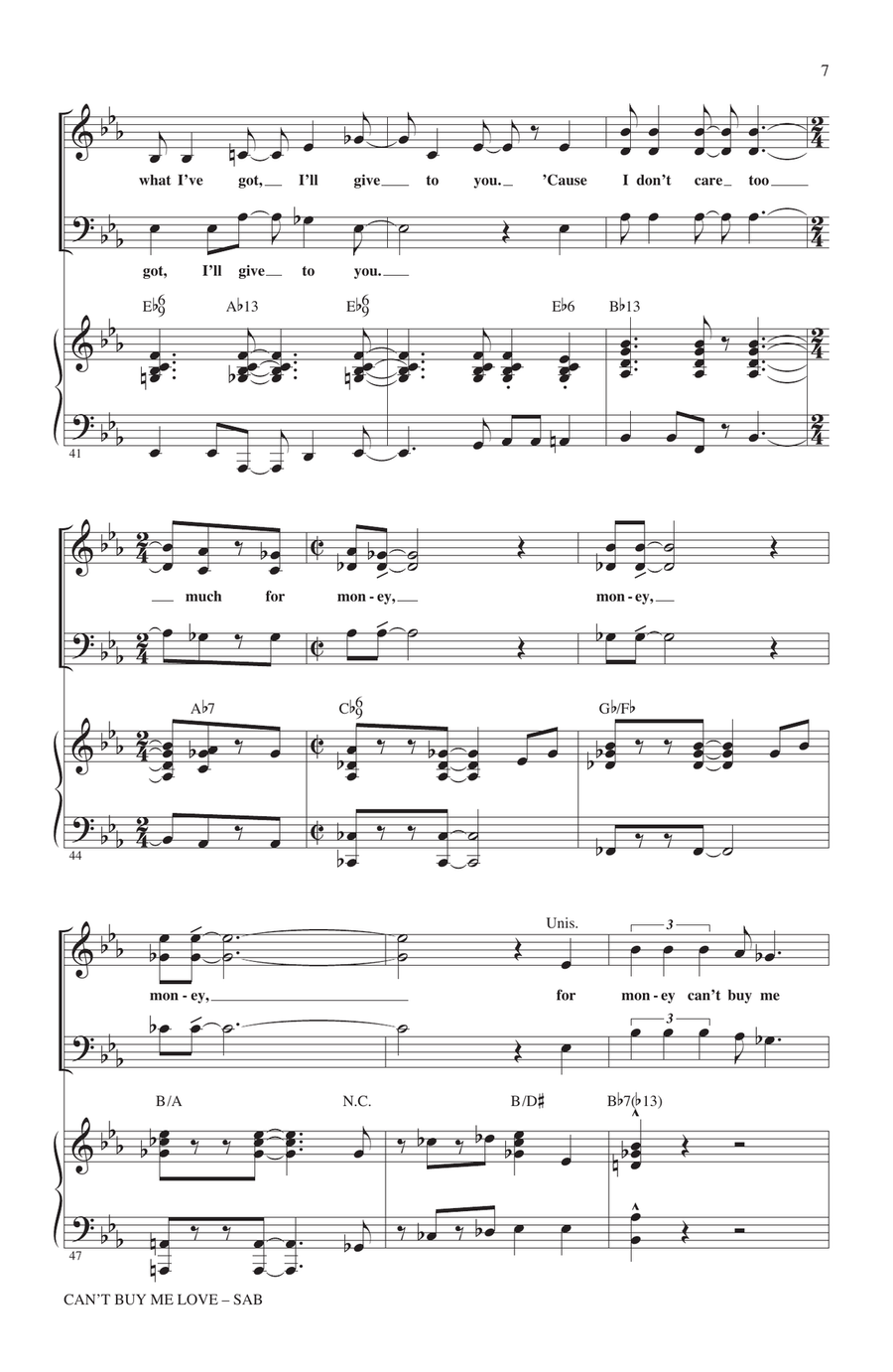 Can't Buy Me Love (arr. Kirby Shaw) 3-Part scores gallery preview page 6