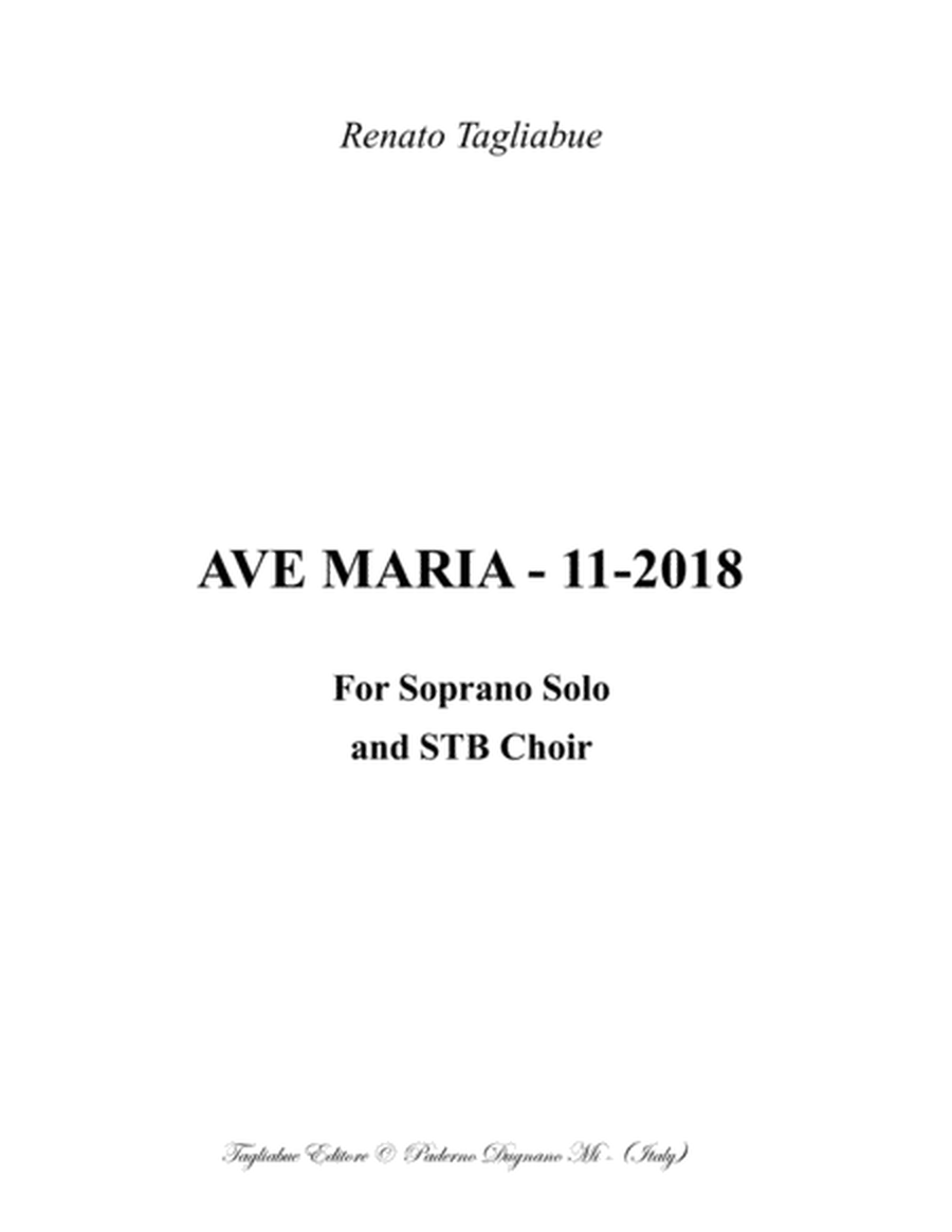 AVE MARIA - Tagliabue - 11/2018 - For Soprano Solo and STB Choir image number null