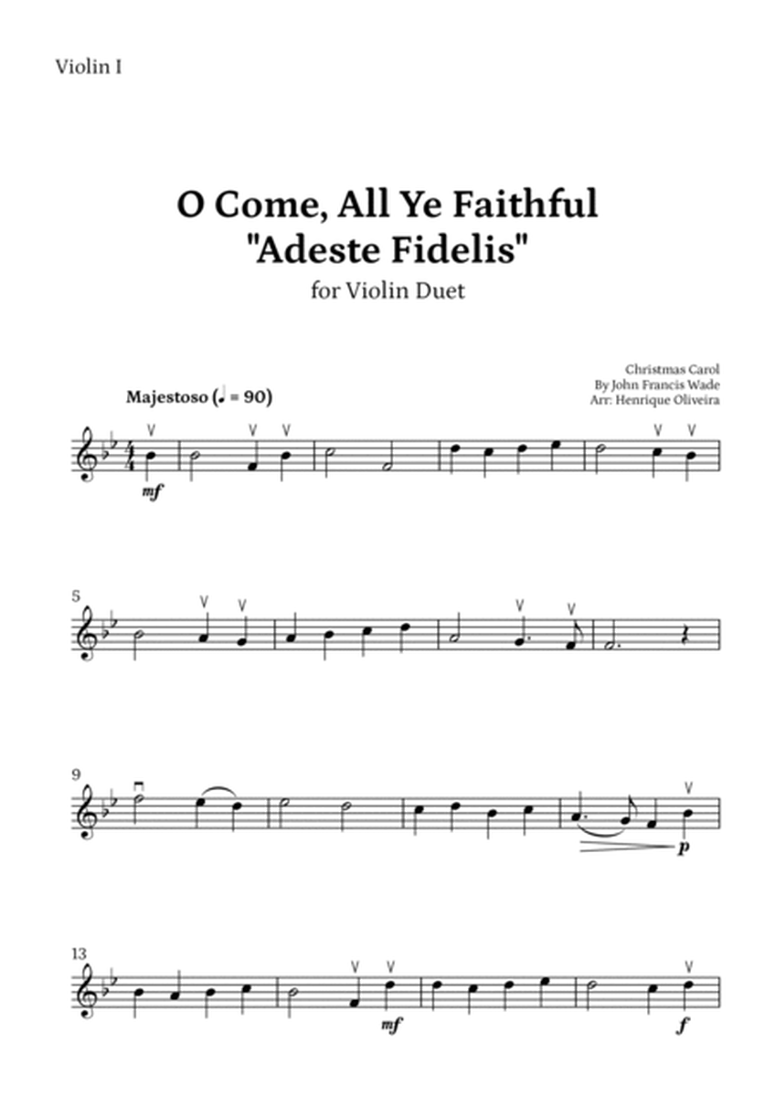 O Come, All Ye Faithful (Adeste Fidelis) - Violin Duet image number null